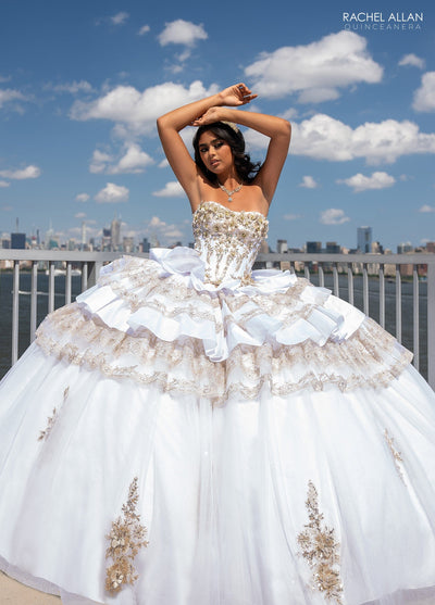 Rachel Allan RQ5003 Strapless Tiered Quinceanera Dress