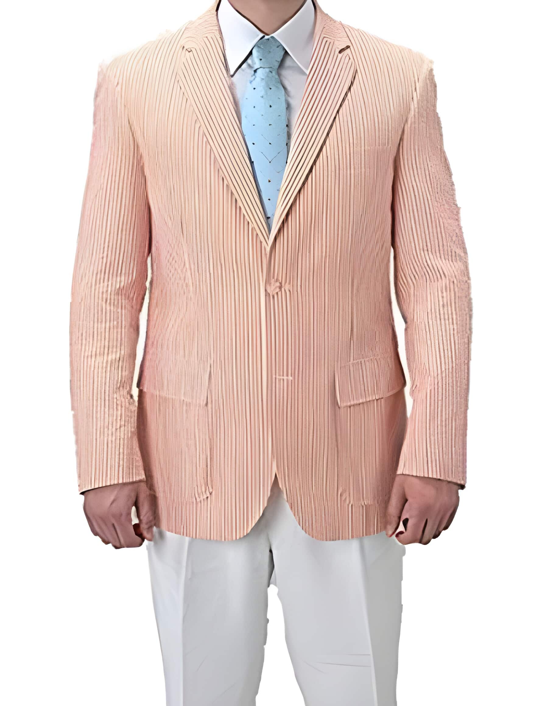 Striped Seersucker Orange Blazer