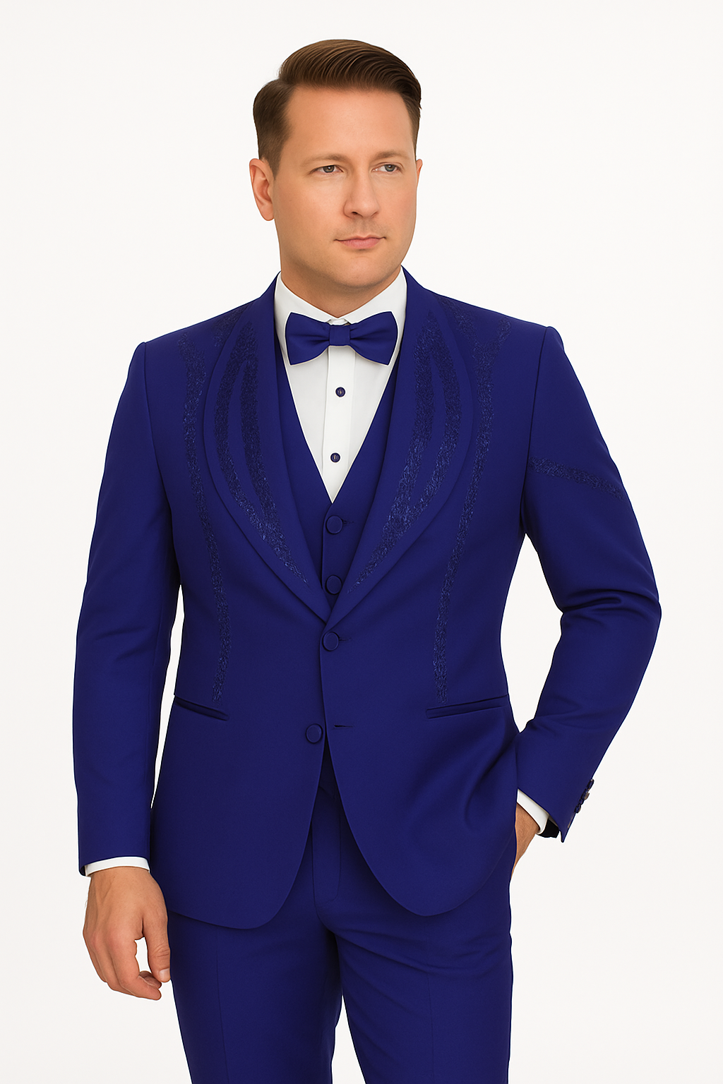 Royal Blue Italian Wool Modern Fit Tuxedo