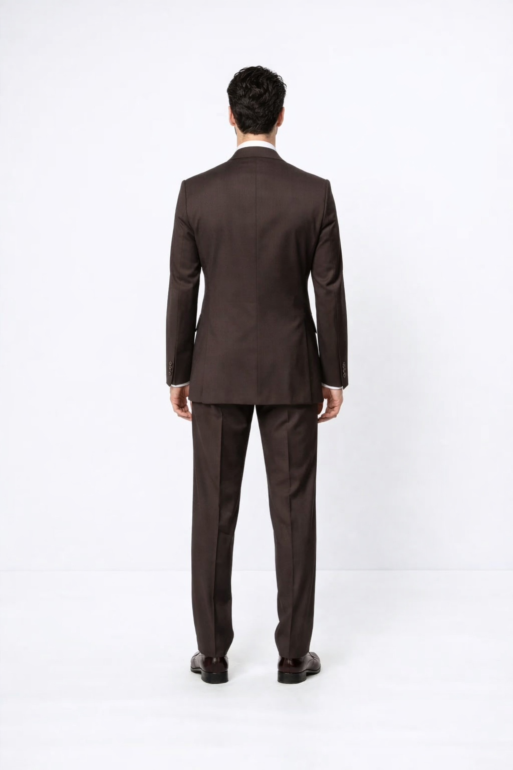 Brown 3 Piece Wool Suit with Baggy Pleated Pants