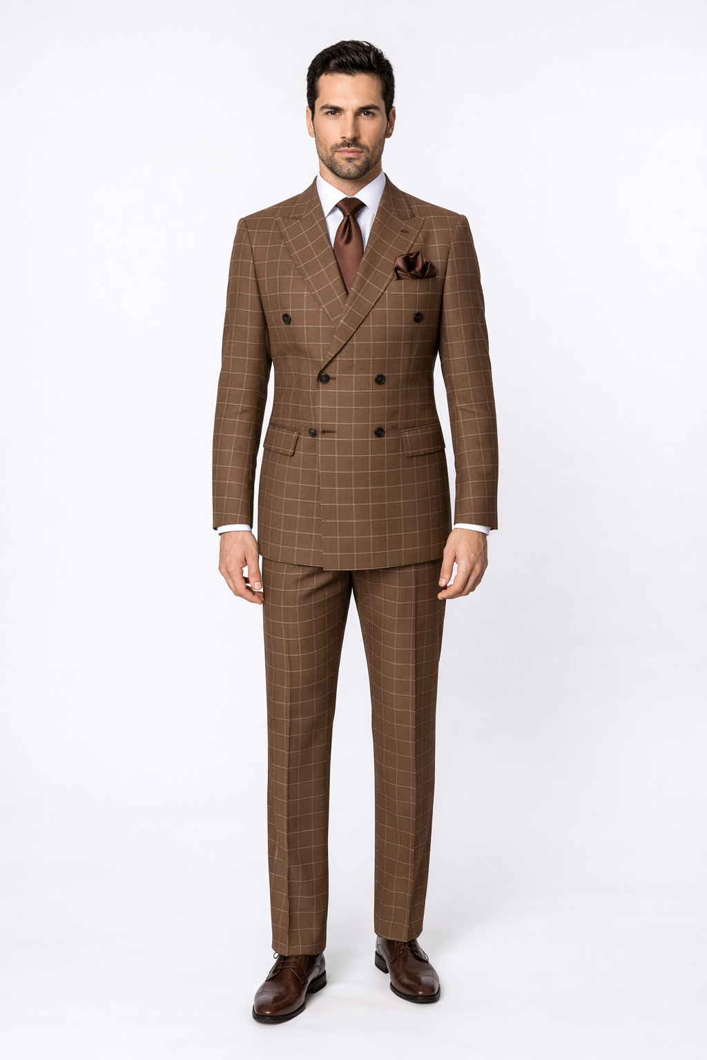 Rossiman Baggy Pleated Wool Suit Pants