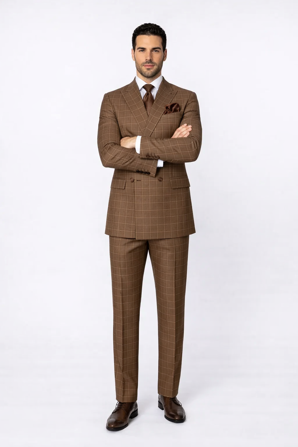 Rossiman Baggy Pleated Wool Suit Pants