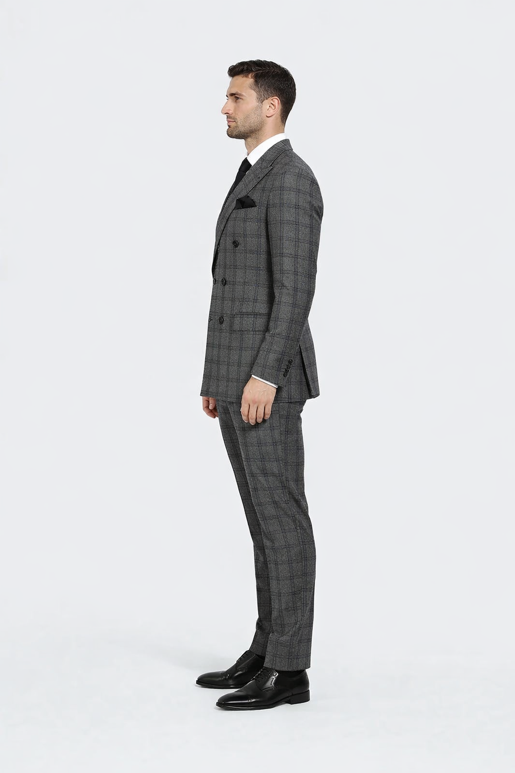 Rossiman Wool Suit with Wide-Leg Pleated Pants