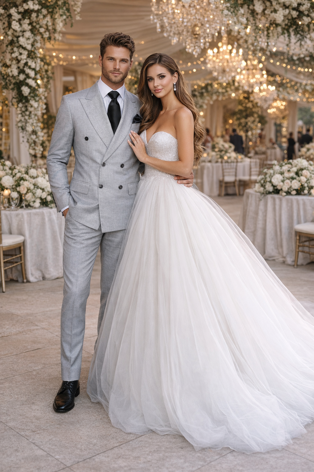 Rossiman Classic Fit Grey Wool Suit with Pleated Pants