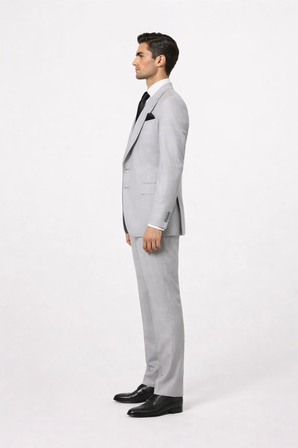 Grey Wool Classic 3 Piece Suit by Rossiman