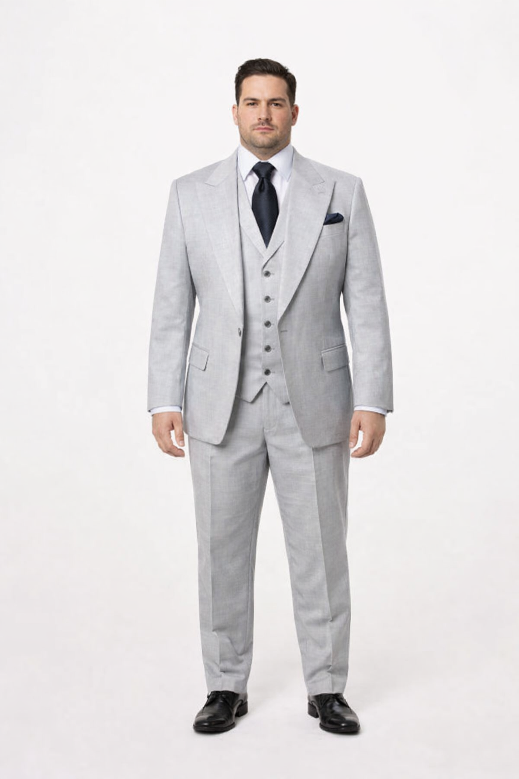Grey Wool Classic 3 Piece Suit by Rossiman