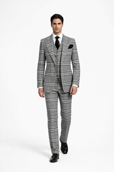 Rossiman Wool 3-Piece Suit with Baggy Pleated Pants
