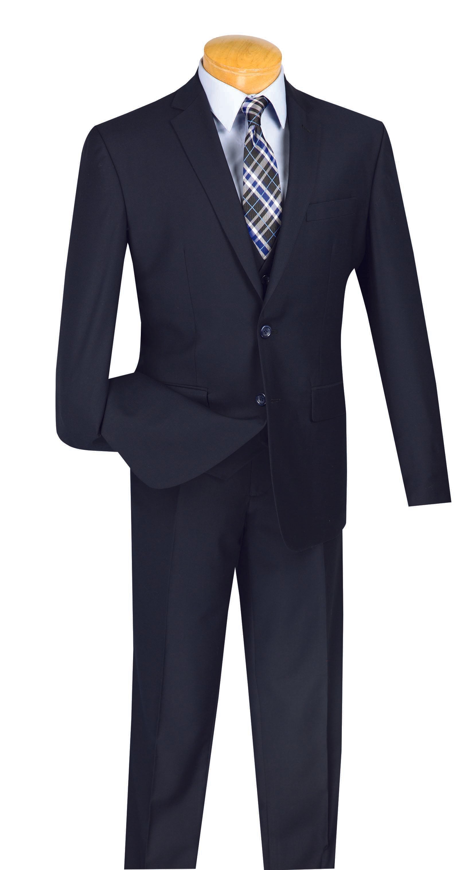 Men's Slim Fit 3 Piece  2 Button Dark Navy Suits