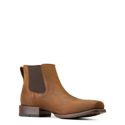 Distressed Tan Booker Square Toe Western Boot