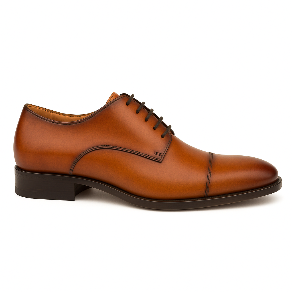 Mezlan Republic Calfskin Cap Toe Blucher in Tan