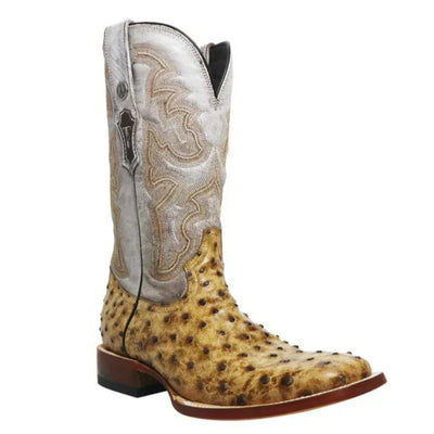 Men's Dutton Print Ostrich Square Toe Boots Rustic Orix: