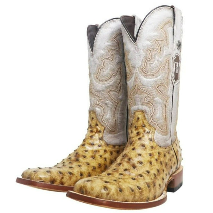 Men's Dutton Print Ostrich Square Toe Boots Rustic Orix: