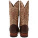 Men's Genuine Full Quill Ostrich Square Toe Boots Cherry Wood