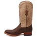 Men's Genuine Full Quill Ostrich Square Toe Boots Cherry Wood