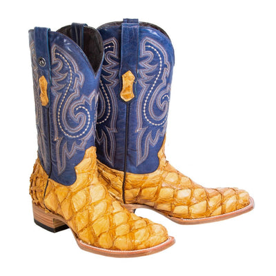 Men's Genuine Monster Fish Square Toe Boots Buttercup