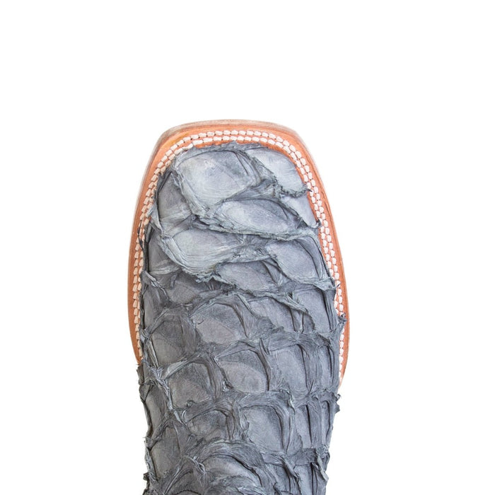 Men's Genuine Monster Fish Square Toe Boots Grey