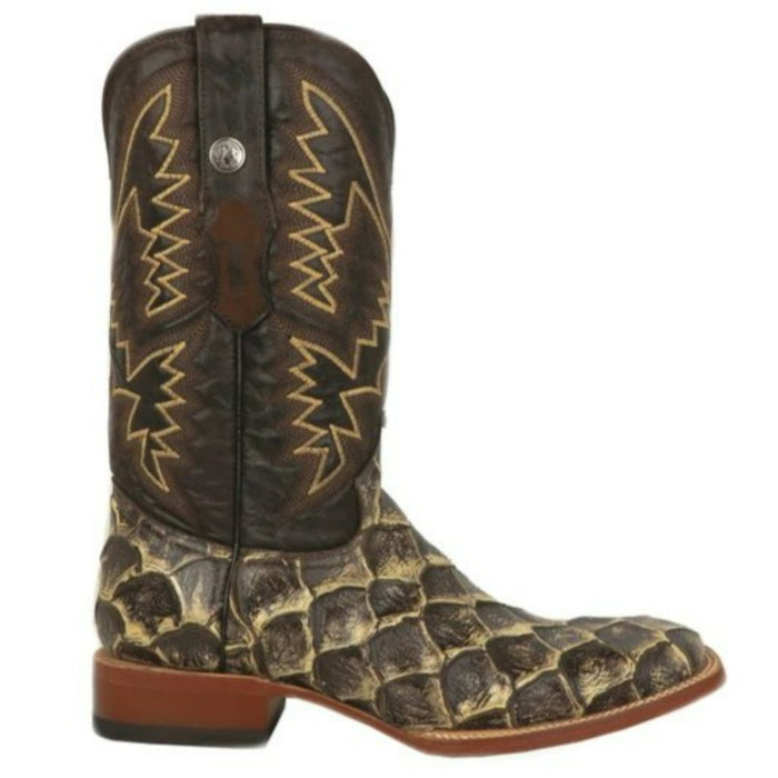 Men's LaGrange Print Monster Fish Square Toe Boots Brown