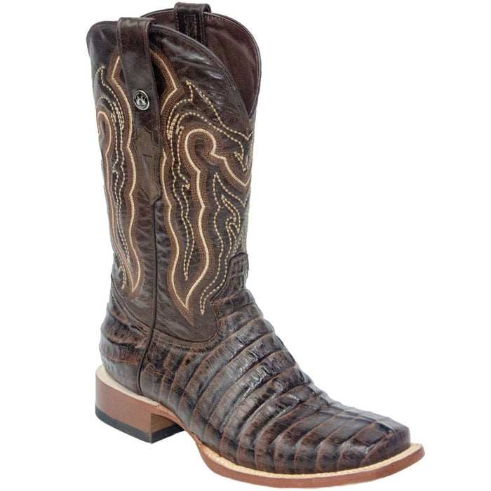 Tanner Mark Men's Beau Python Print Square Toe Boots Brown