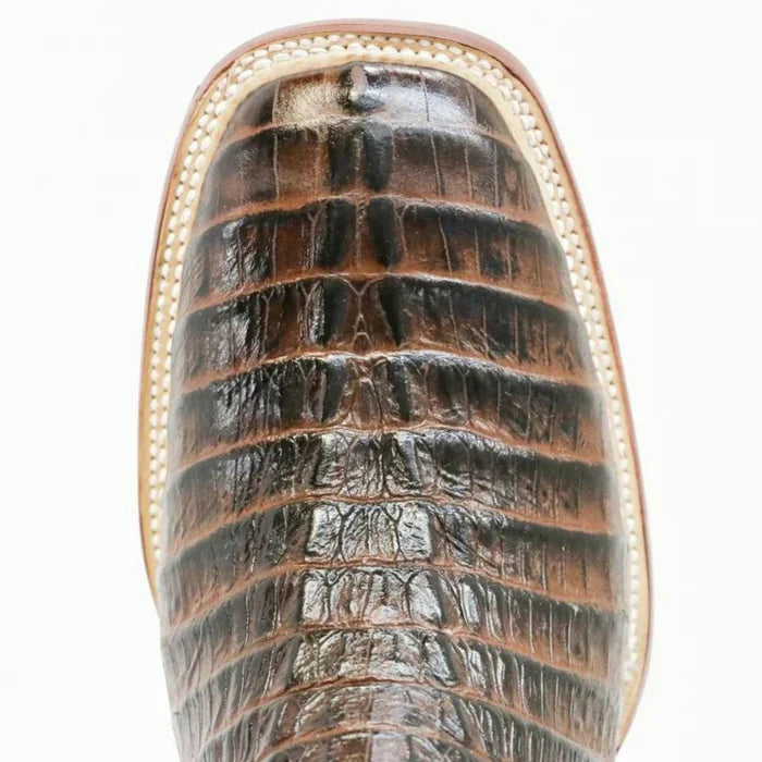 Marshall Print Caiman Tail Square Toe Boots