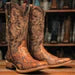 Men's Medina Genuine Python Square Toe Boots Brandy