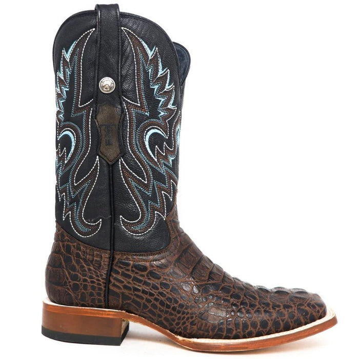 Men's Hudson Square Toe Caiman Print Boots