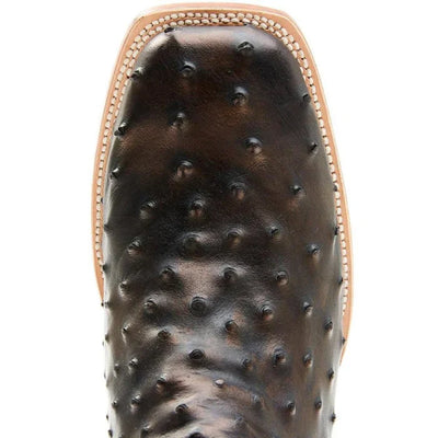 Men's Cahill Print Ostrich Square Toe Boots Black