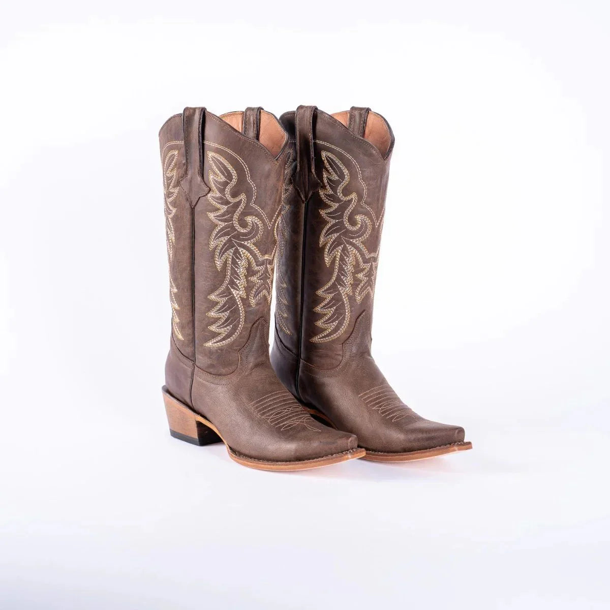 Tanner Mark Women's Classic Calf Snip Toe Leather Boots Brown