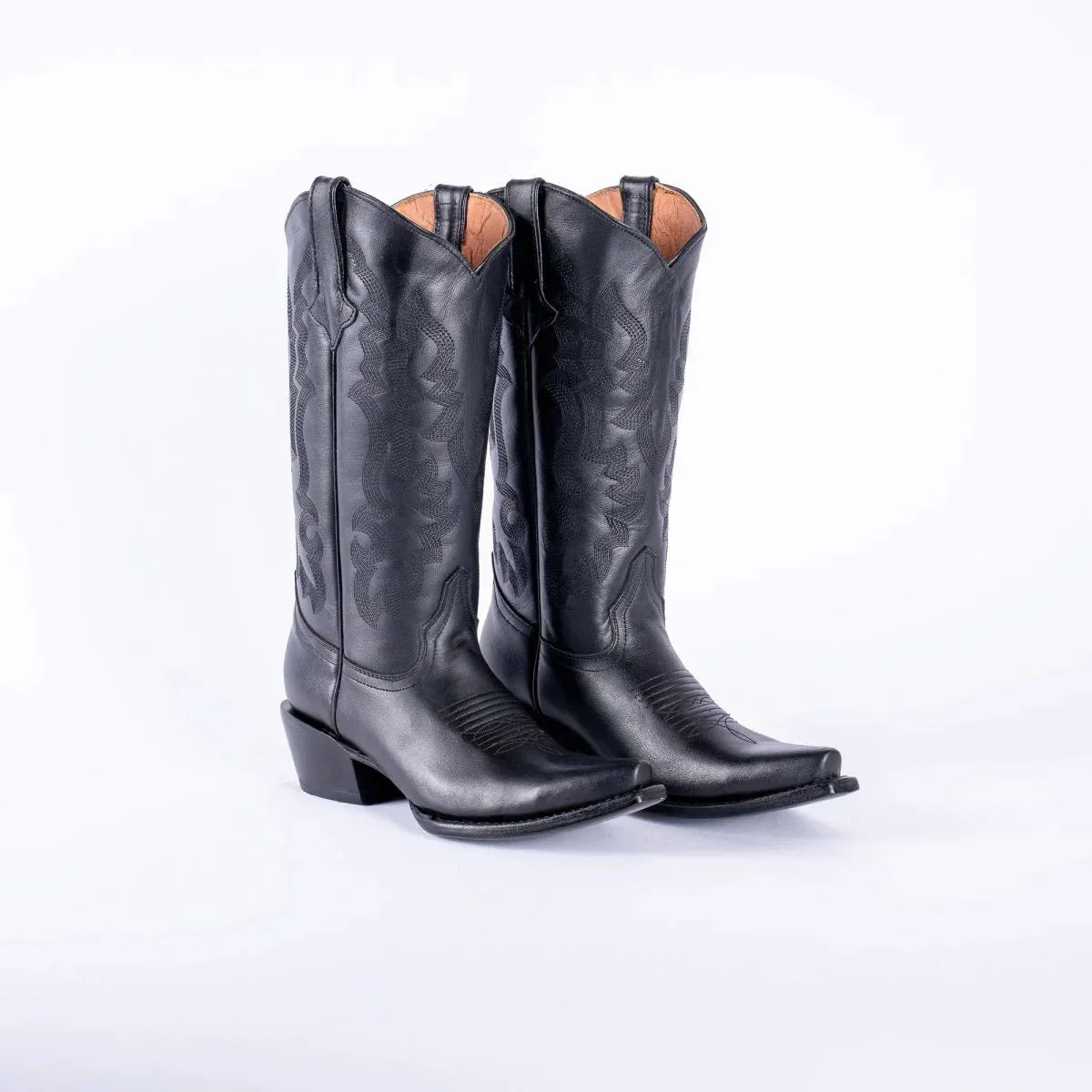 Tanner Mark Women's Dark Horse Snip Toe Leather Boots Black Calf