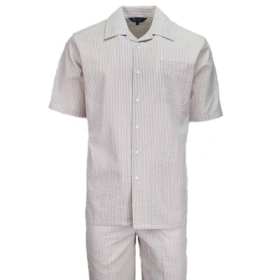 Tan Seersucker 2pc Set by Alligator Warehouse