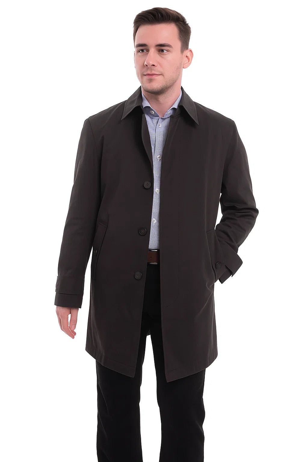 Men's Trenchcoat Solid Black