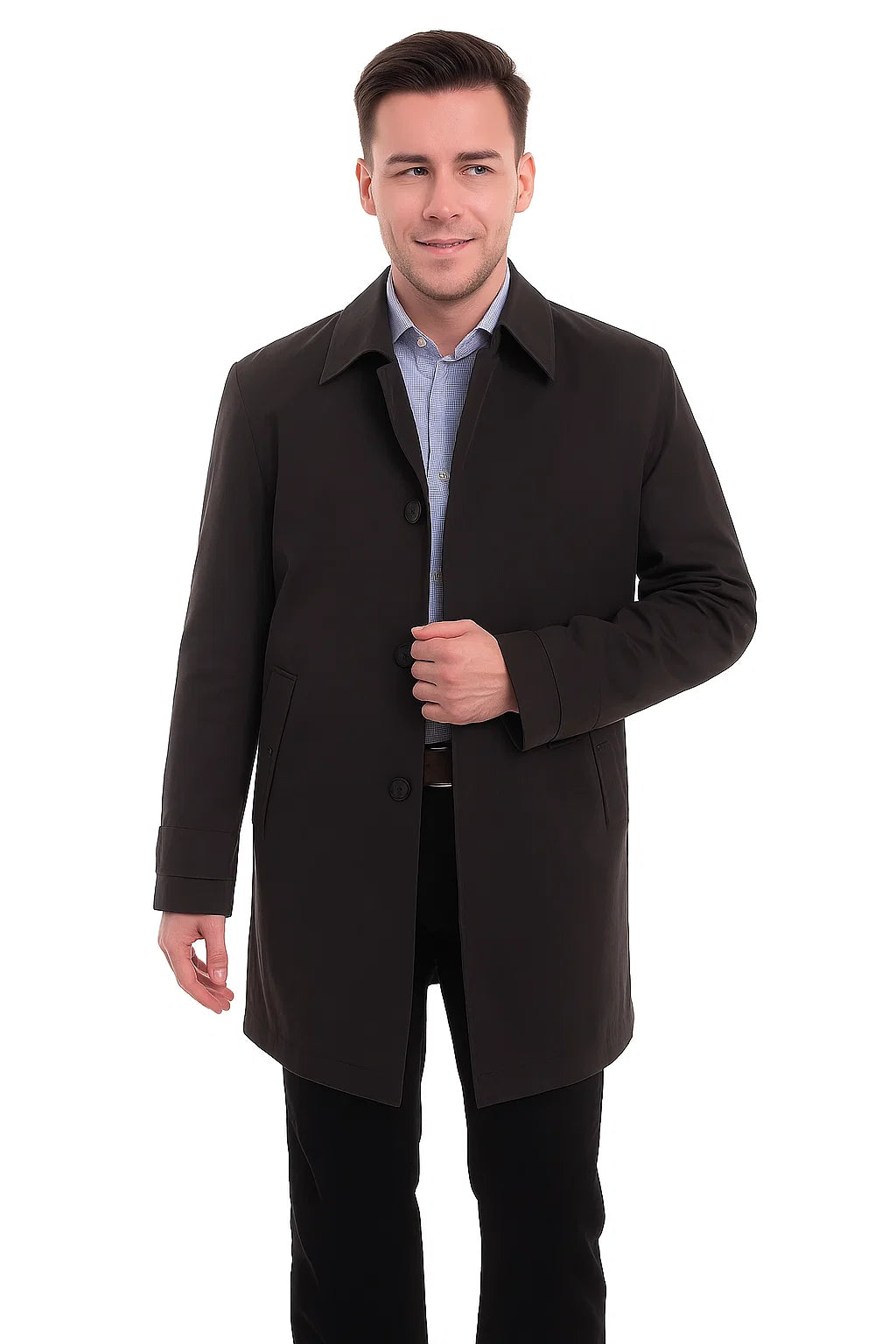 Men's Trenchcoat Solid Black