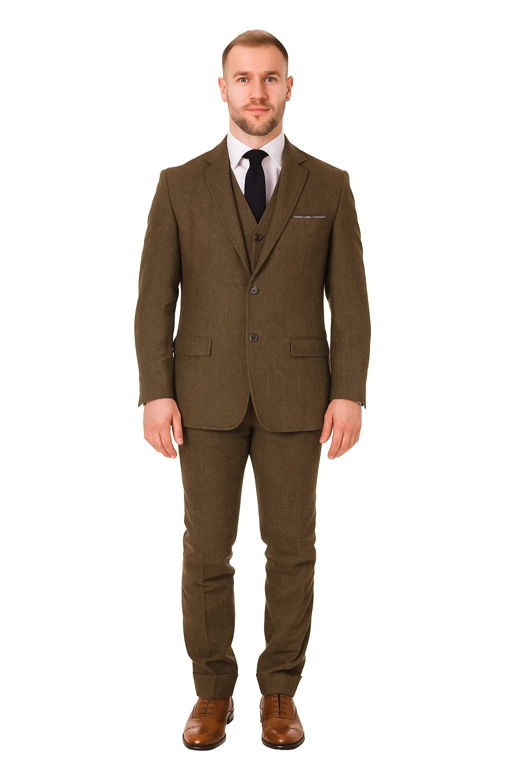 Men's Cognac Peaky Blinders Fashion Clothing Suit