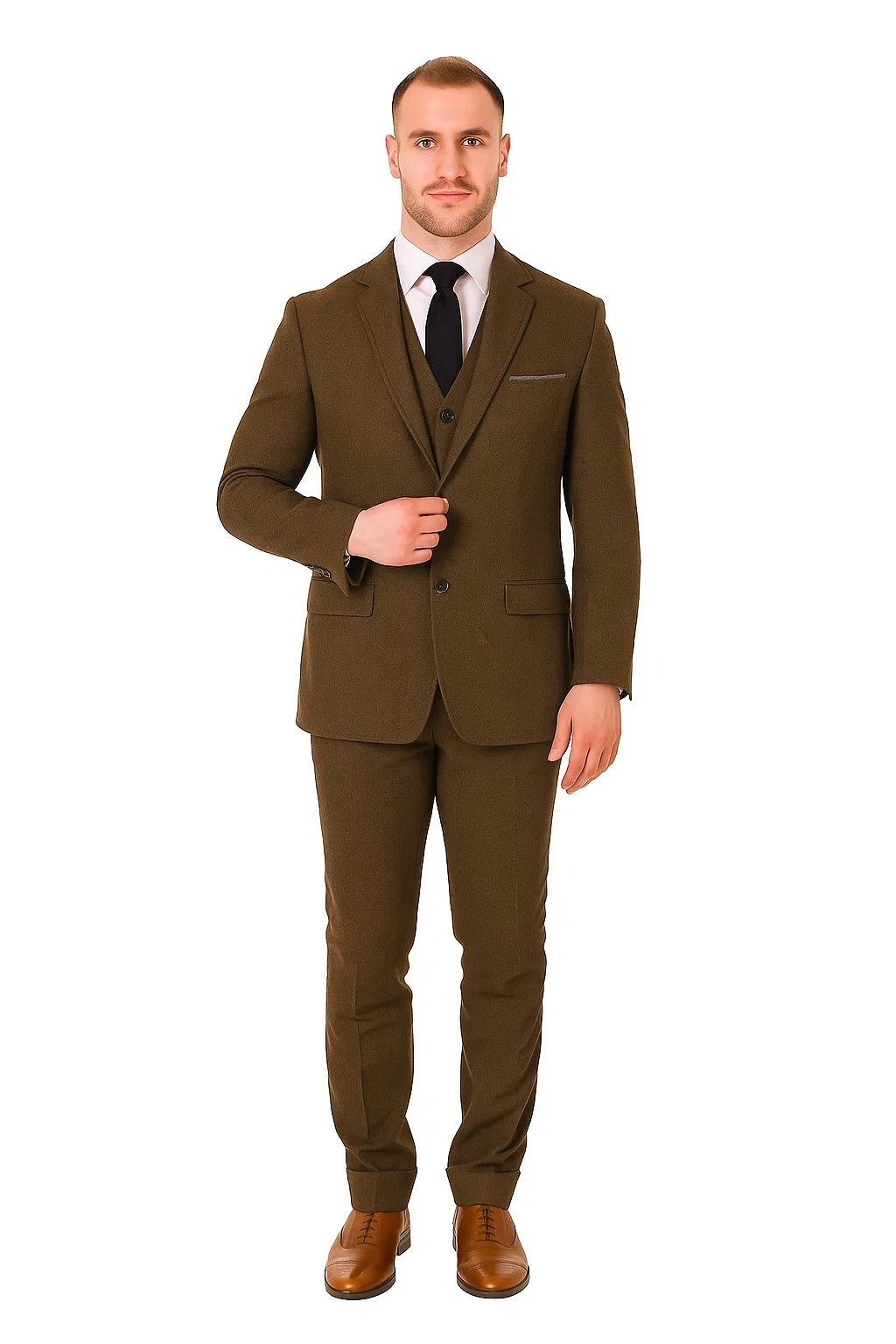 Men's Cognac Peaky Blinders Fashion Clothing Suit