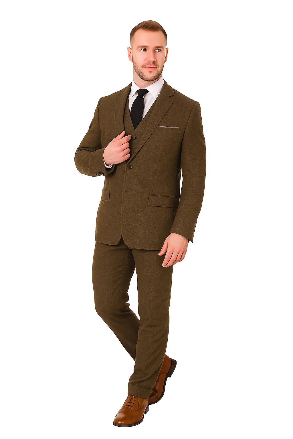 Men's Cognac Peaky Blinders Fashion Clothing Suit