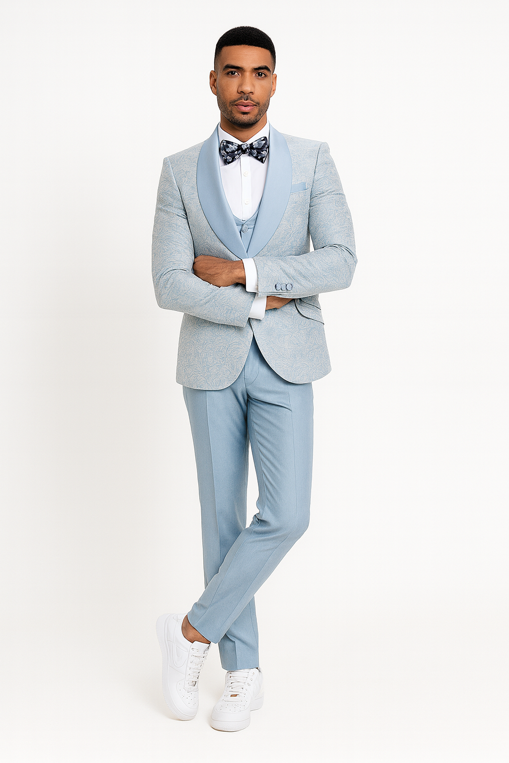 2026 Prom Blue Double-Breasted Tuxedo by Tazzio
