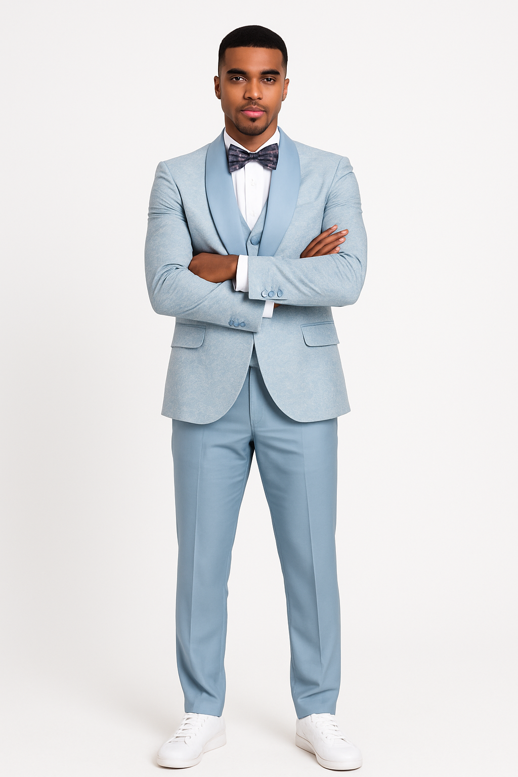 2026 Prom Blue Double-Breasted Tuxedo by Tazzio