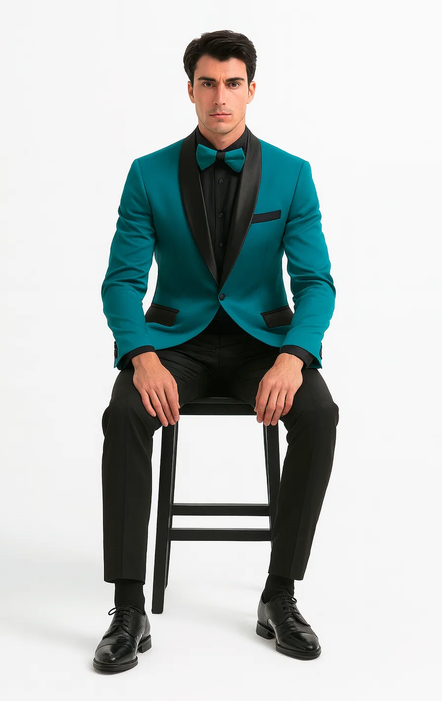 Teal Velvet Tuxedo Jacket with Shawl Lapel β Slim Fit
