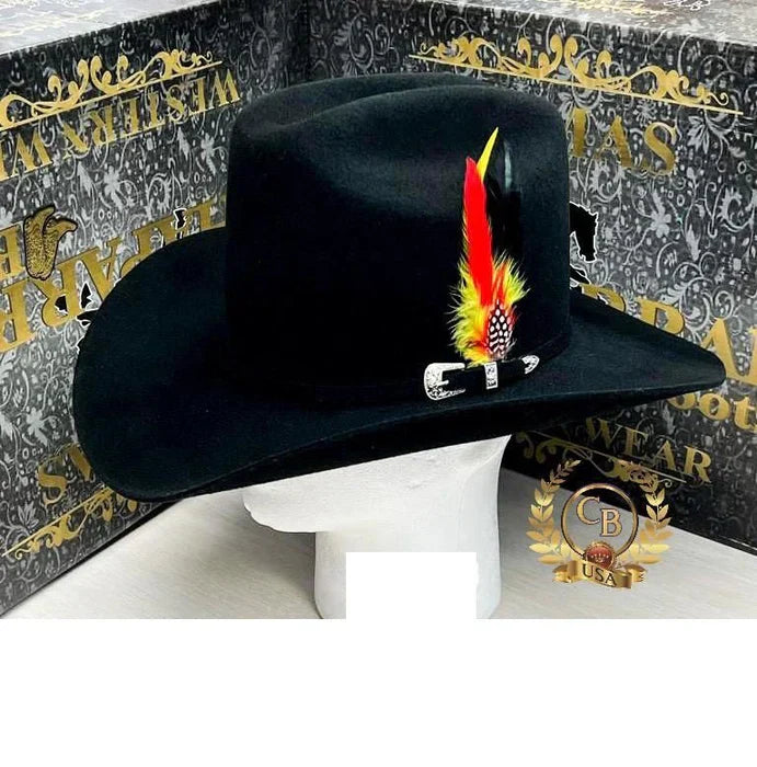 Texana Los Dos Carnales 100X Copa Alta con Plumas