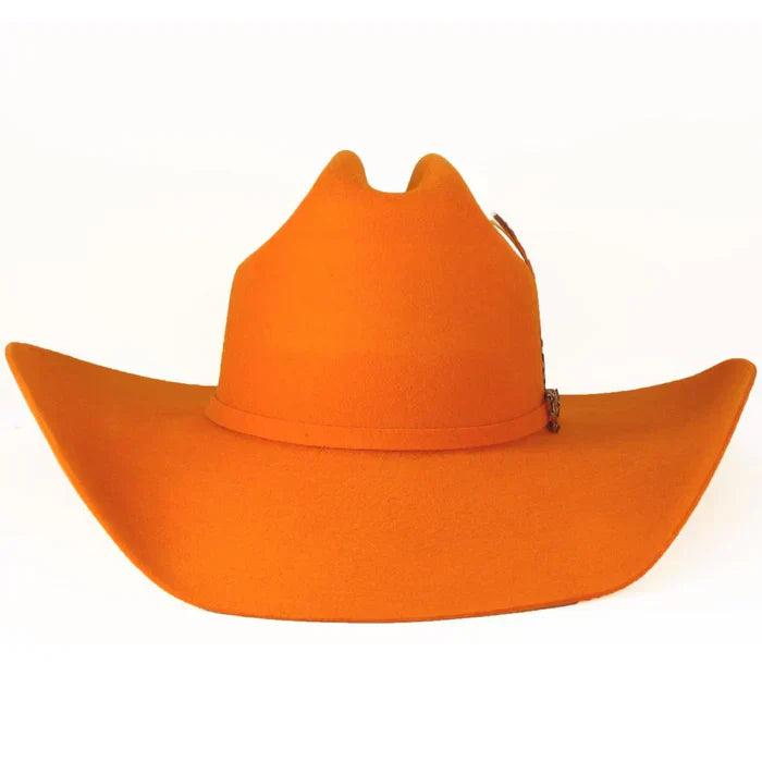 Texana Orange Wool Cowboy Hat with Feathers