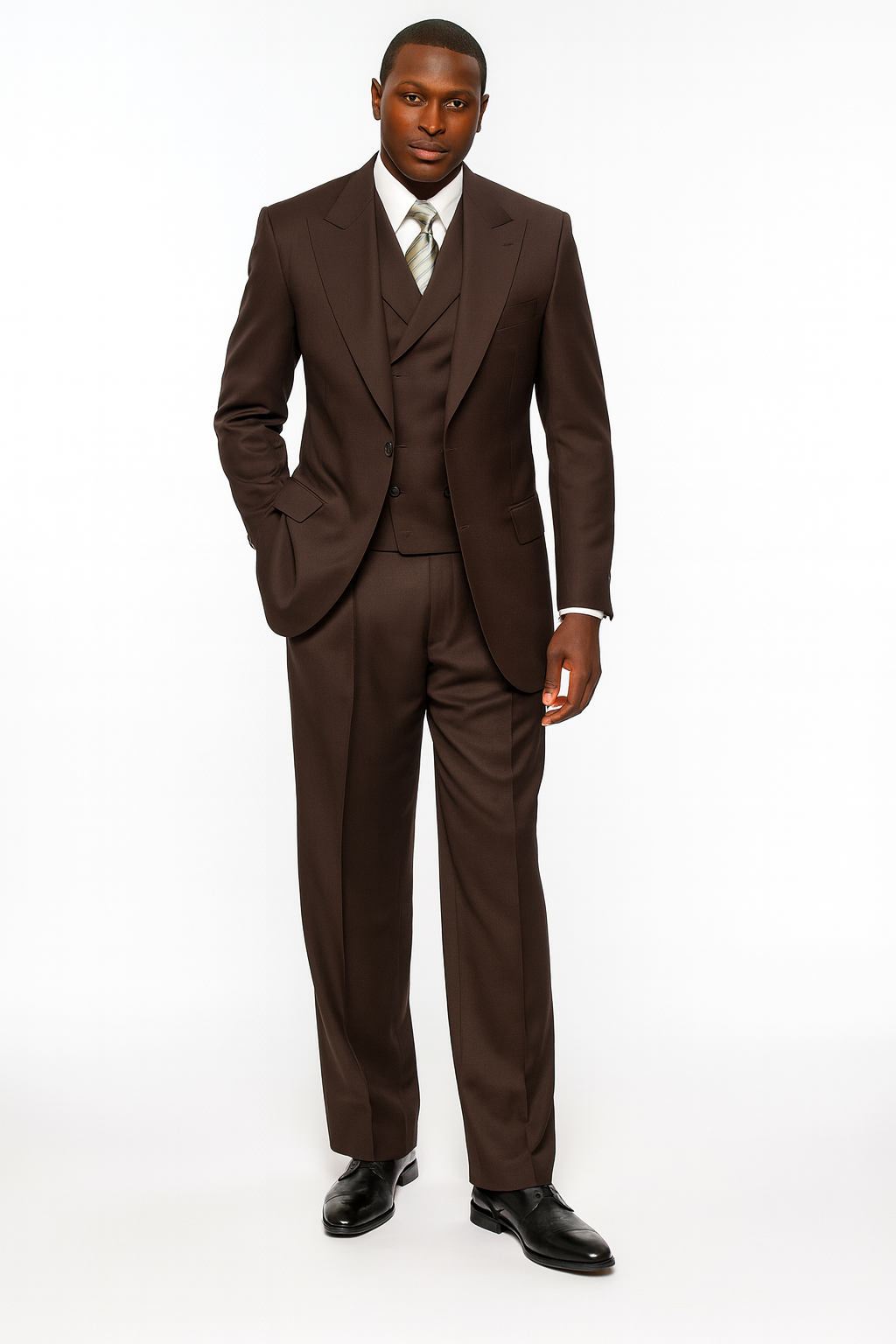 Tiglio Rosso Brown Wool 3 Piece Suit