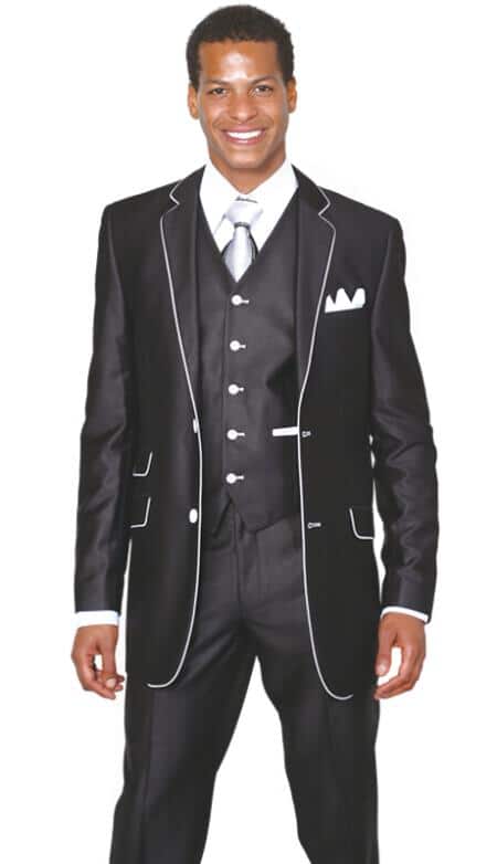 Two buttons 3 Piece Church Inexpensive ~ Cheap ~ Discounted Clearance Sale Extra Slim Fit Suit