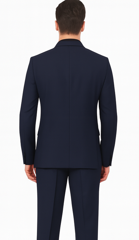 Ultra Slim Fit Double Breasted Navy Suit - Narrow Leg Pants - Gucci Cut - Tapered Jacket