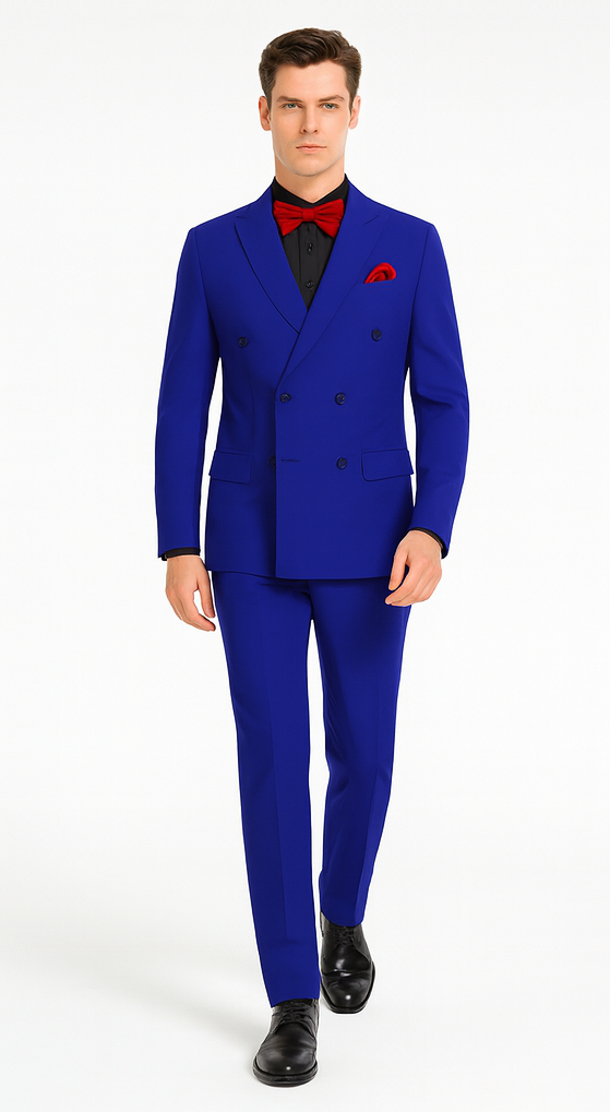Ultra Slim Fit Double Breasted Royal Suit - Narrow Leg Pants - Gucci Cut - Tapered Jacket