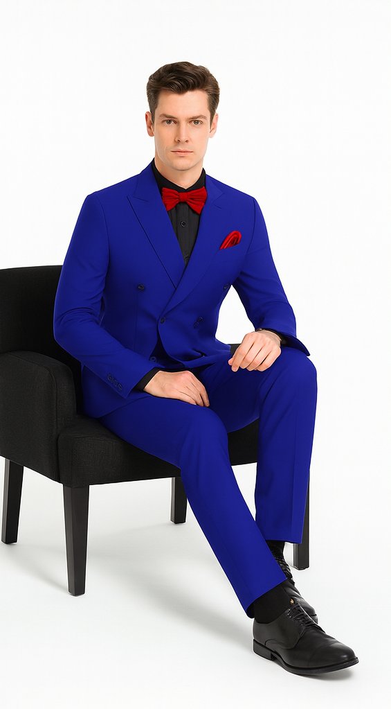 Ultra Slim Fit Double Breasted Royal Suit - Narrow Leg Pants - Gucci Cut - Tapered Jacket
