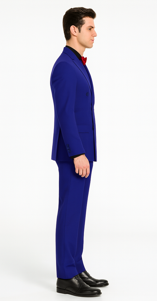 Ultra Slim Fit Double Breasted Royal Suit - Narrow Leg Pants - Gucci Cut - Tapered Jacket