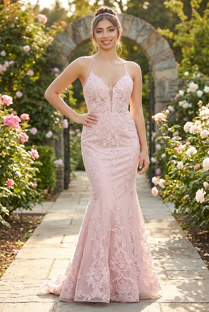 Sleeveless Glitter Mermaid Gala Gown