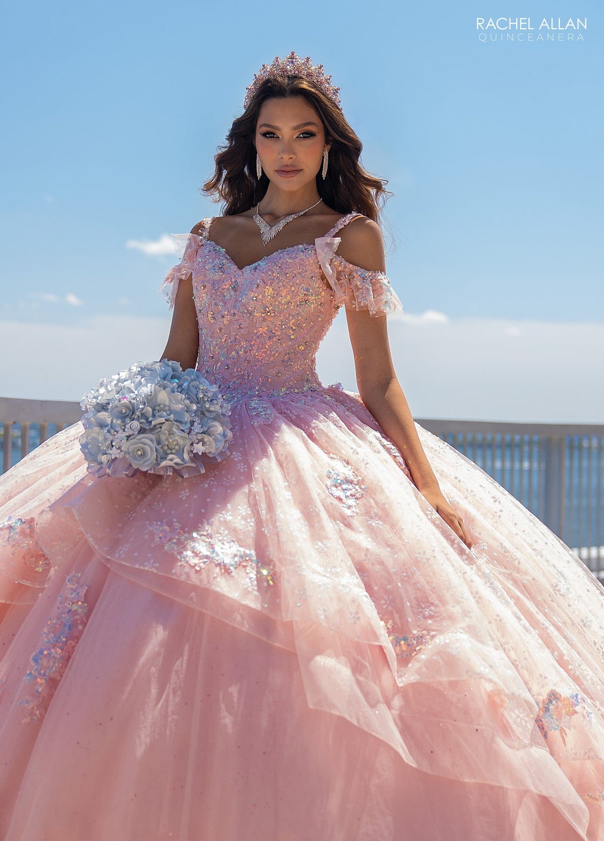 Rachel Allan RQ1136 V-Neck Ruffled Quinceanera Dress