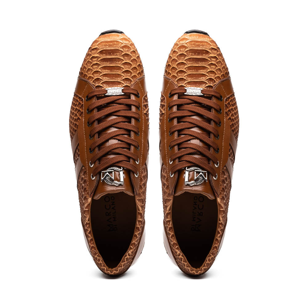 Marco Di Milano Verona Python & Calfskin Sneakers Honey