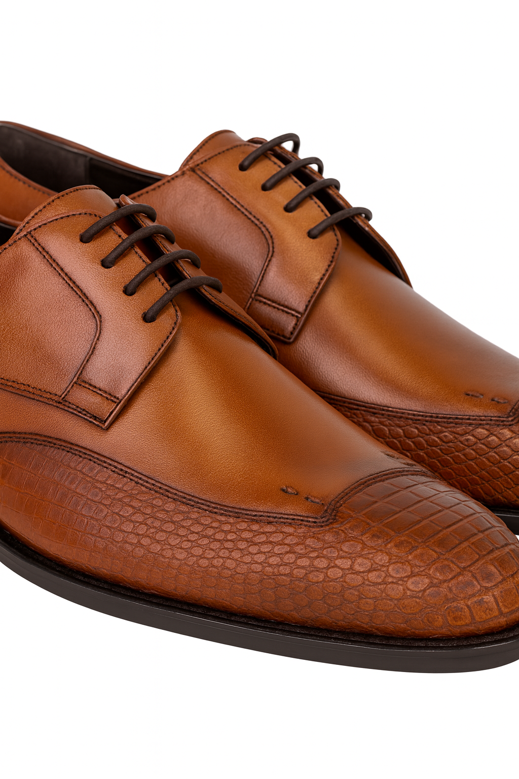 Vestigium Cognac Ostrich Leg Derby Shoes