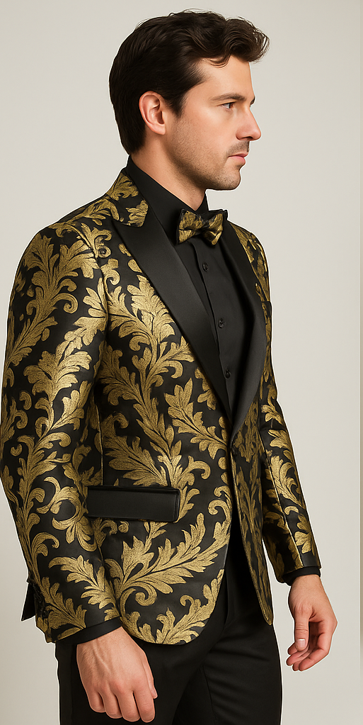 vinci-mens-black-and-gold-modern-fit-3pc-tuxedo-suit